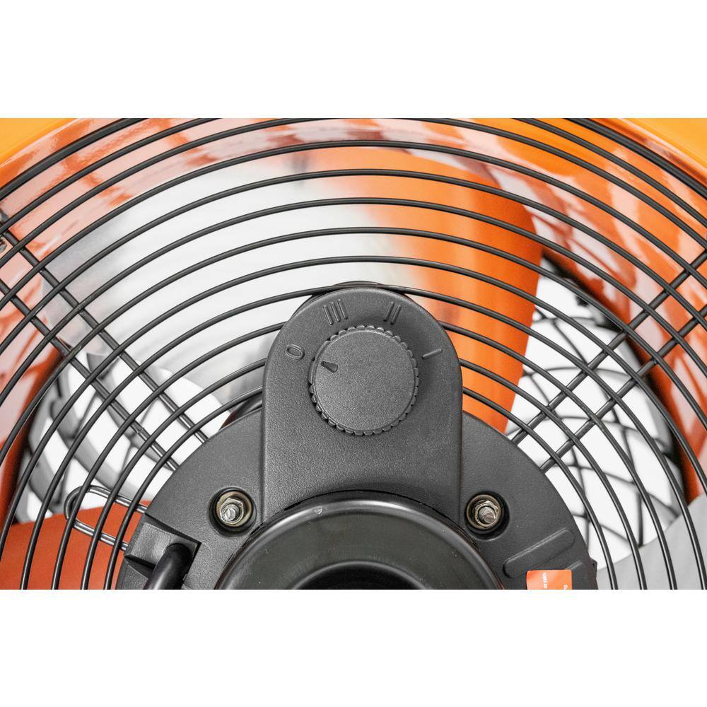 Commercial Electric 16 in. 3-Speed Floor Fan in Orange High Velocity Turbo SFD5-400B