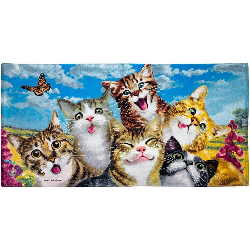 Cats Selfie Super Soft Plush Cotton Beach Bath Pool Towel