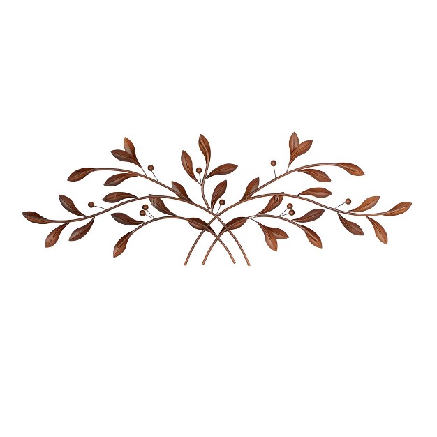 X 60 quot Metal Leaf Wall Decor Brown Olivia amp May