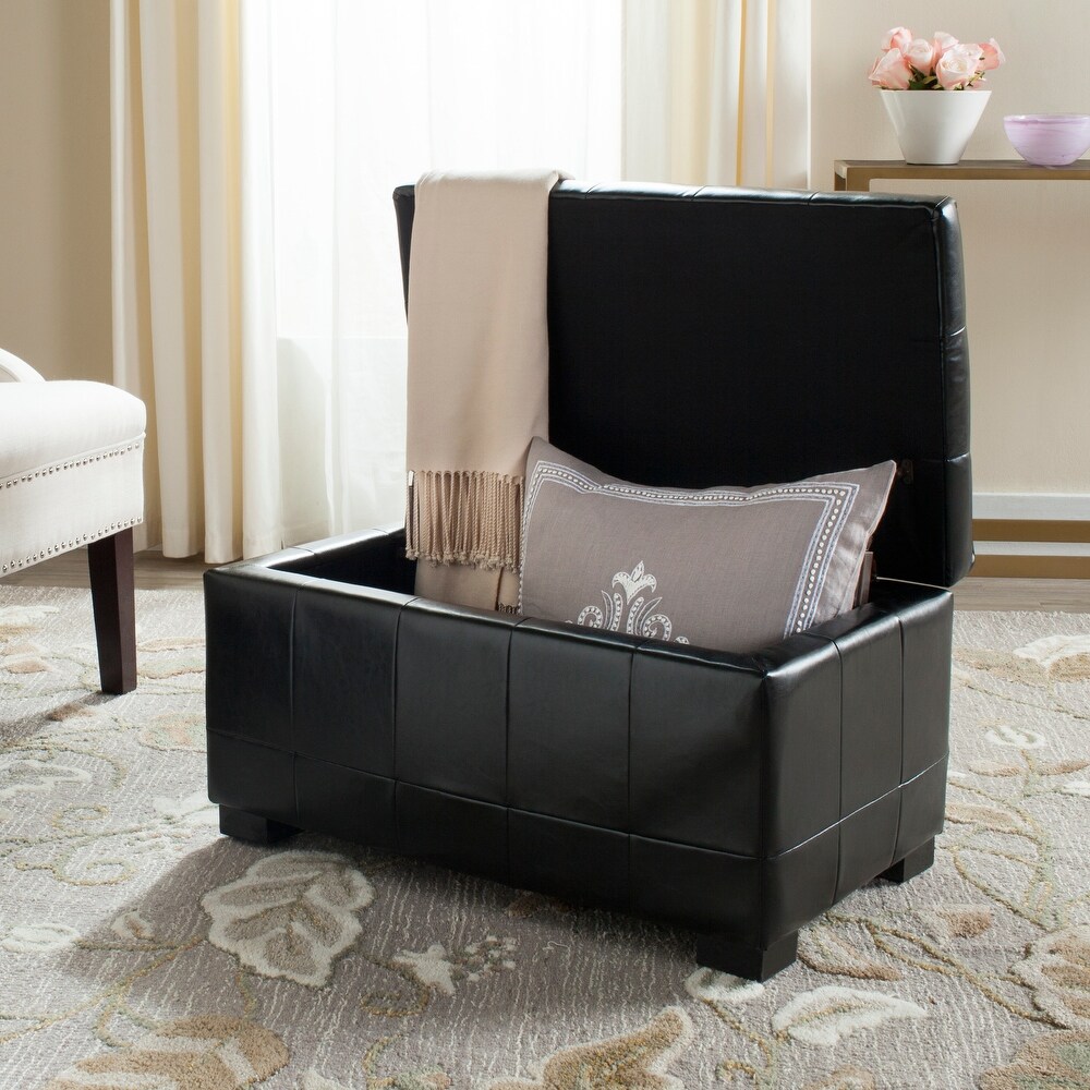 SAFAVIEH Small Black Manhattan Storage Bench