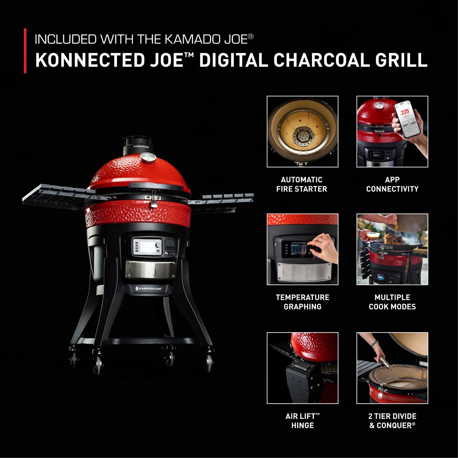 Kamado Joe Konnected Joe Digital Charcoal Grill and Smoker with Auto-Ignition and Temperature Control