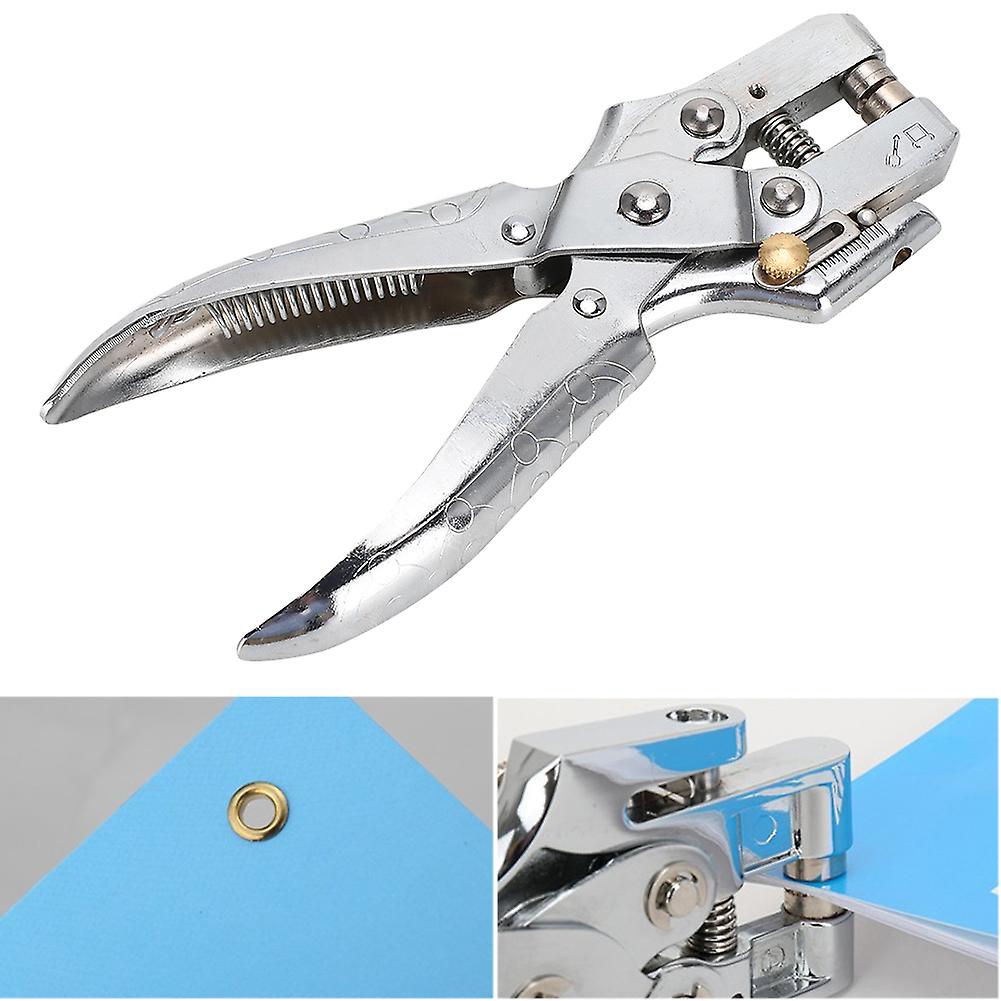 Multi-function Punch Pliers Silver 60# Steel Electroplated Eyelet Hole Punching Tool