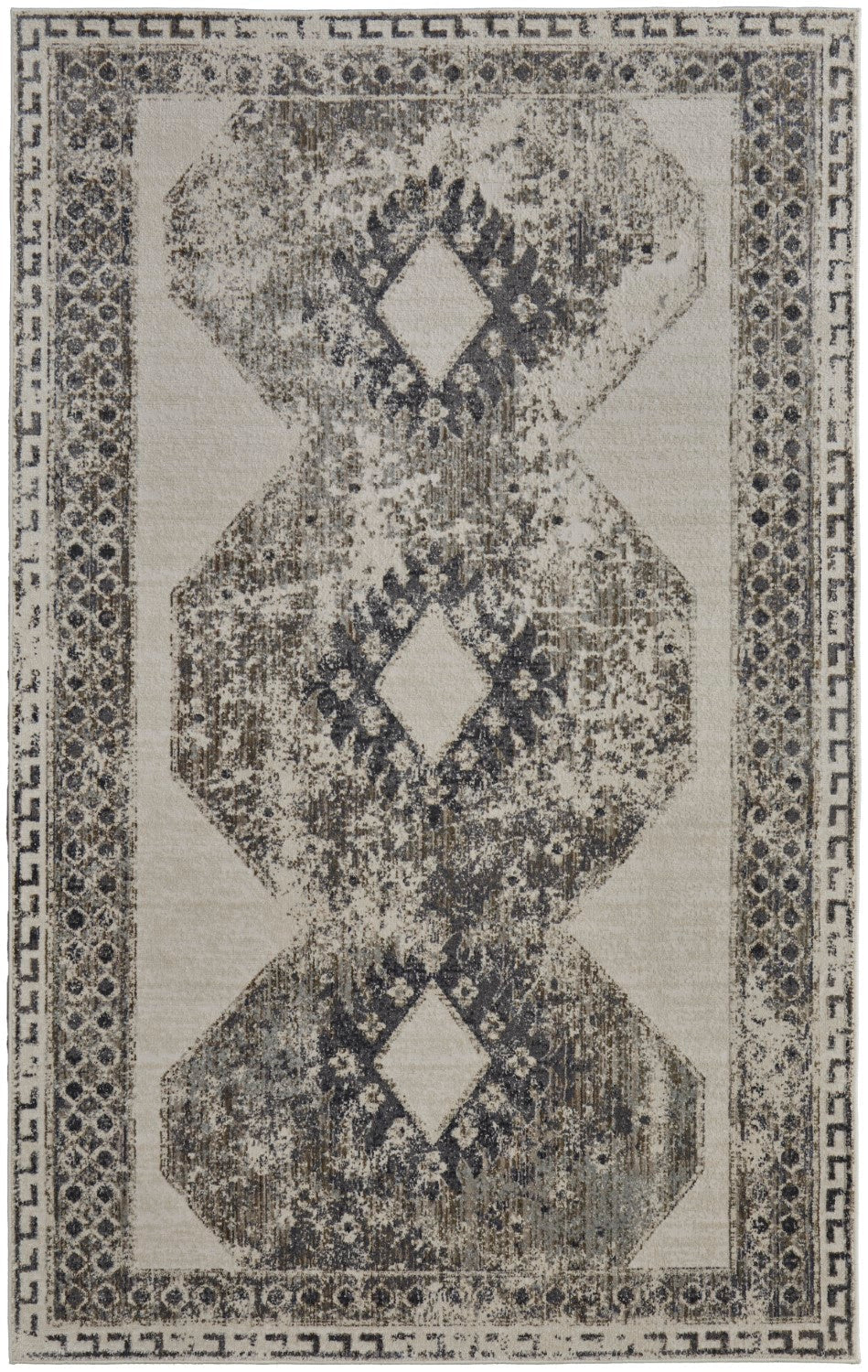 Kiba Distressed Ivory/Taupe/Gray Rug