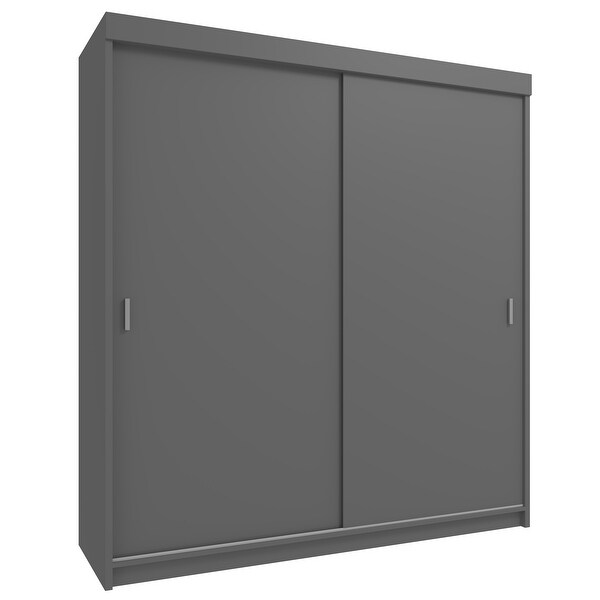 Hicksville Modern Wooden Wardrobe - Armoire - 80 Inch Wide - - 36337949