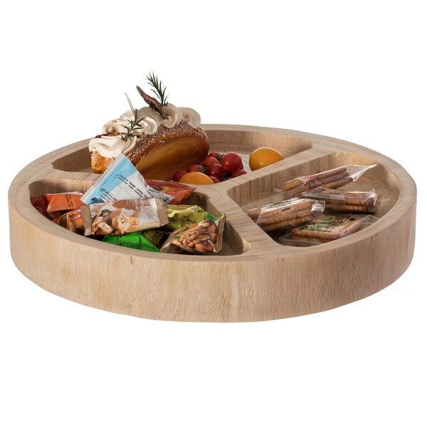 3 Sectional Round Snack Tray for Dining Table and Kitchen Decoration