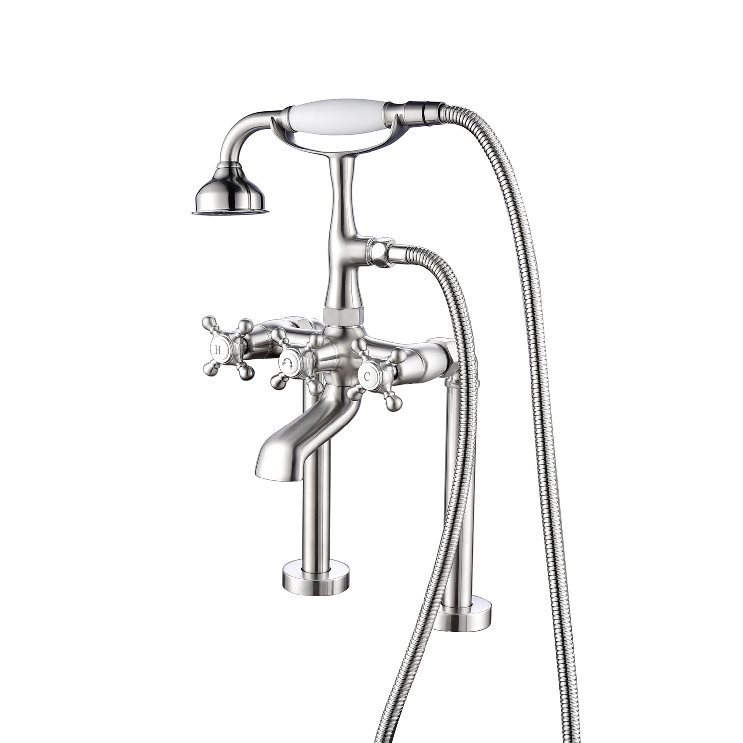 Tub Rim-Mounted Filler with Diverter