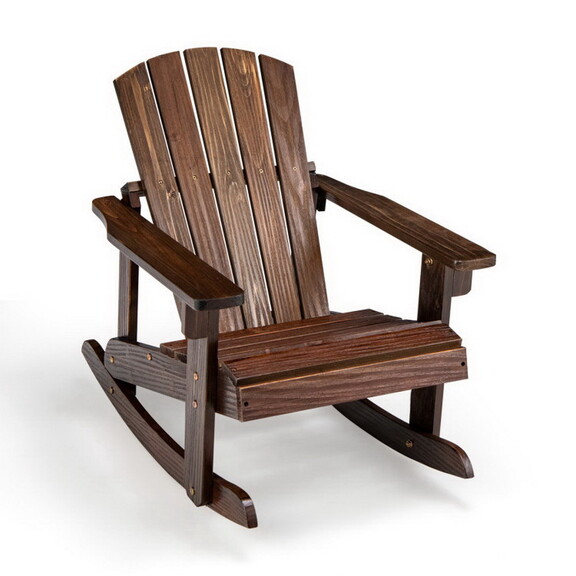 Costway Outdoor Wooden Kid Adirondack Rocking Chai...