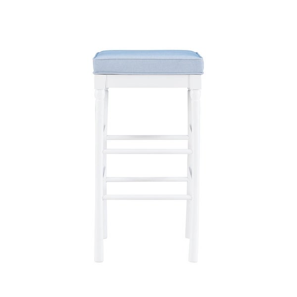 Poloma 32.5-in White Backless Barstool (Set of 2)