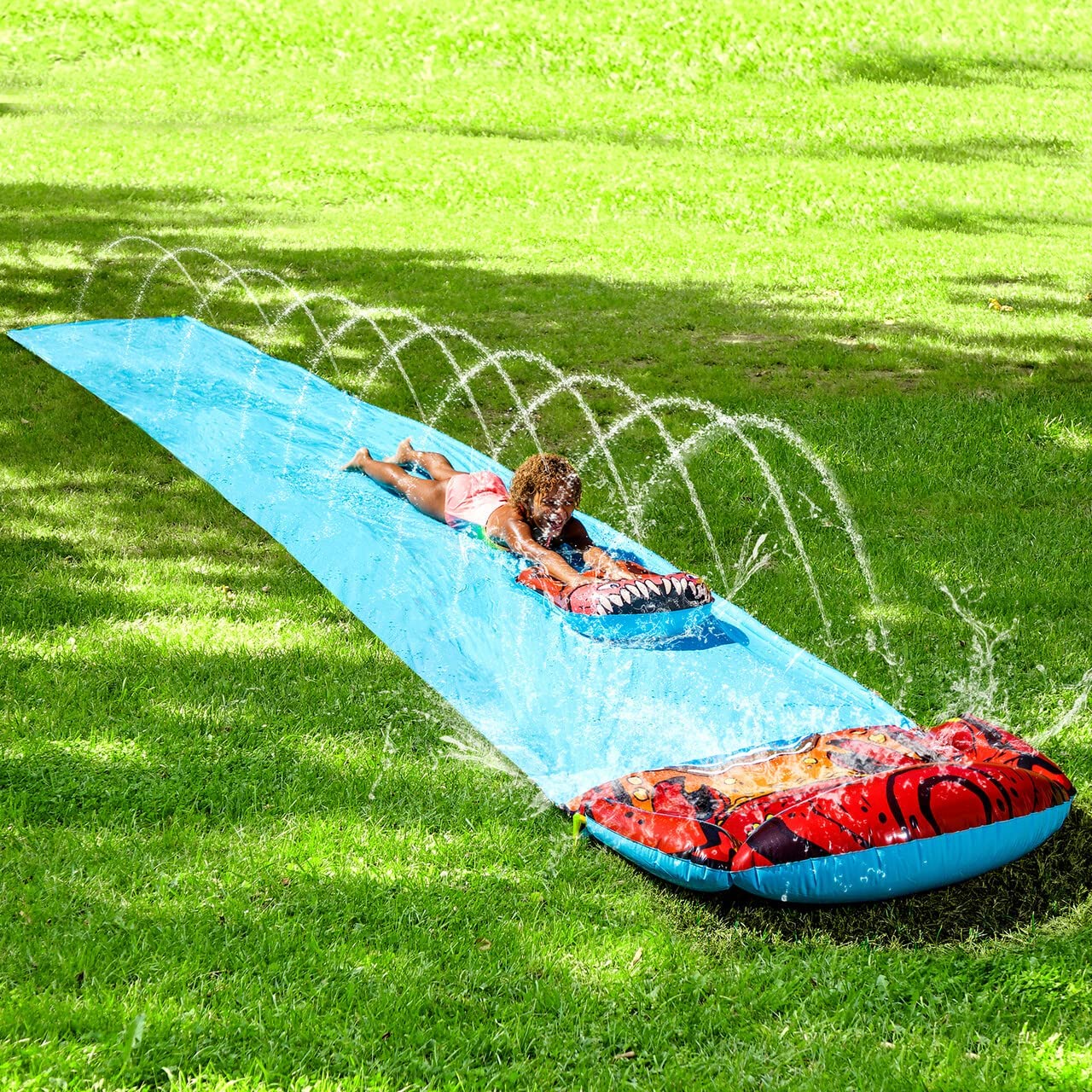 SLOOSH 19.2ft x 35.5in Water Slide with Bodyboard, Water Slip Slide Crab Summer Toy with Build in Sprinkler for Backyard and Outdoor Water Toys Play