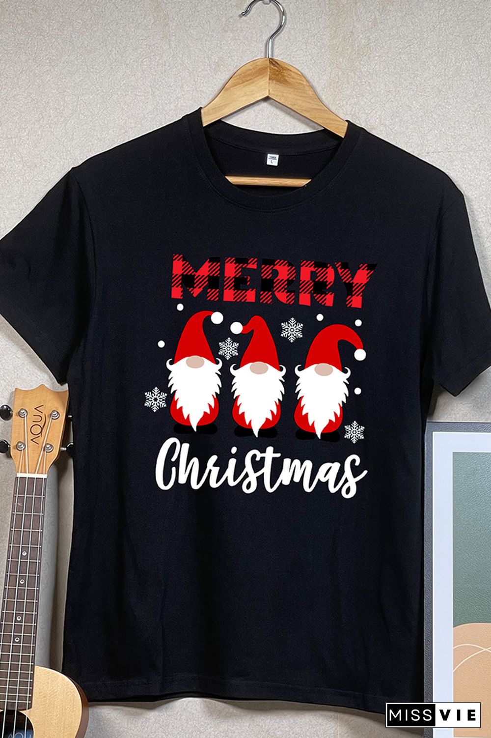 MERRY Christmas Printed Tees for Women Wholesale Short Sleeve T shirts Top