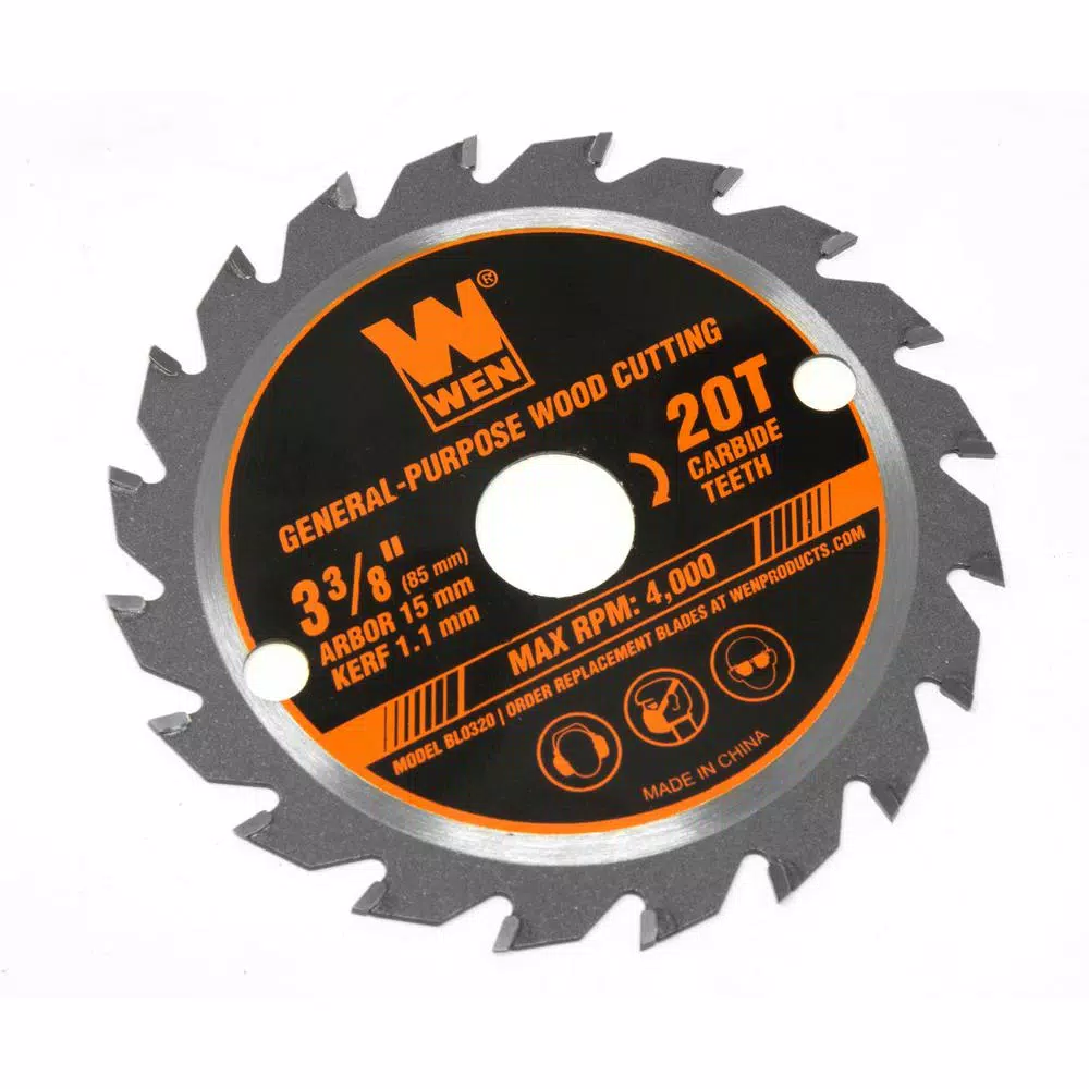 WEN 3-3/8 in. 20-Tooth Professional Woodworking Saw Blade for Compact and Mini Circular Saws and#8211; XDC Depot