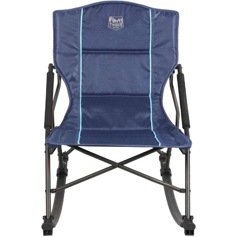 Timber Ridge Catalpa Relax  Rock Blue Steel Folding Outdoor Camping Rocking Chair TR-18-BC-8011-BL