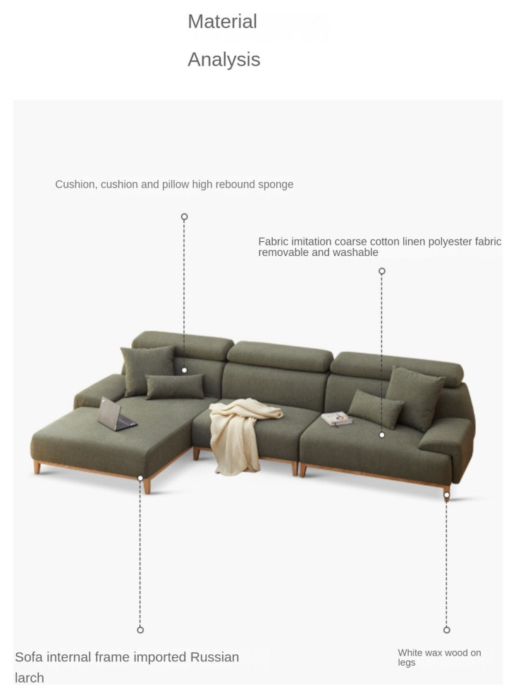 Russian Larch High Back Corner Fabric Sofa   Transitional   Sectional Sofas   by GVAwood  Houzz