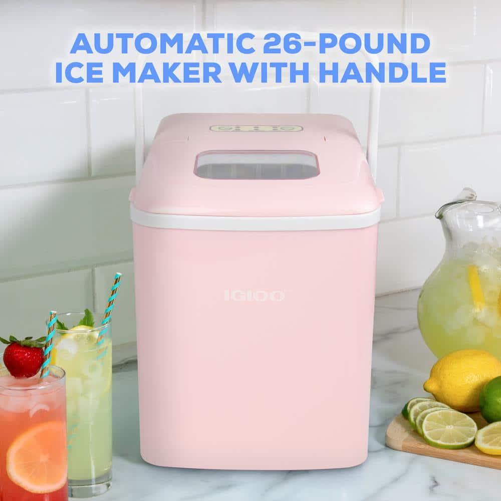 IGLOO 26 lb Portable Ice Maker with Handle in Pink