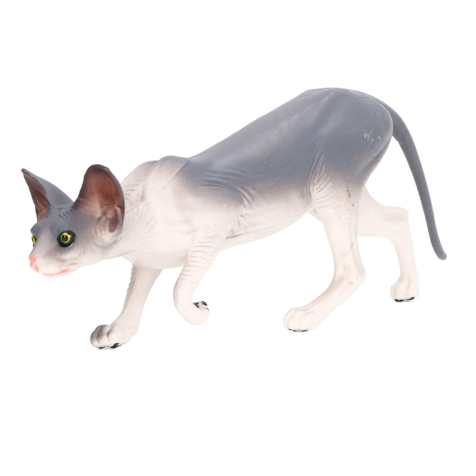 Simulation Hairless Cat Model Toy Vivid Small Pet Cat Figurines Toy for Kids Children Home Desktop Decoration PL127 1840