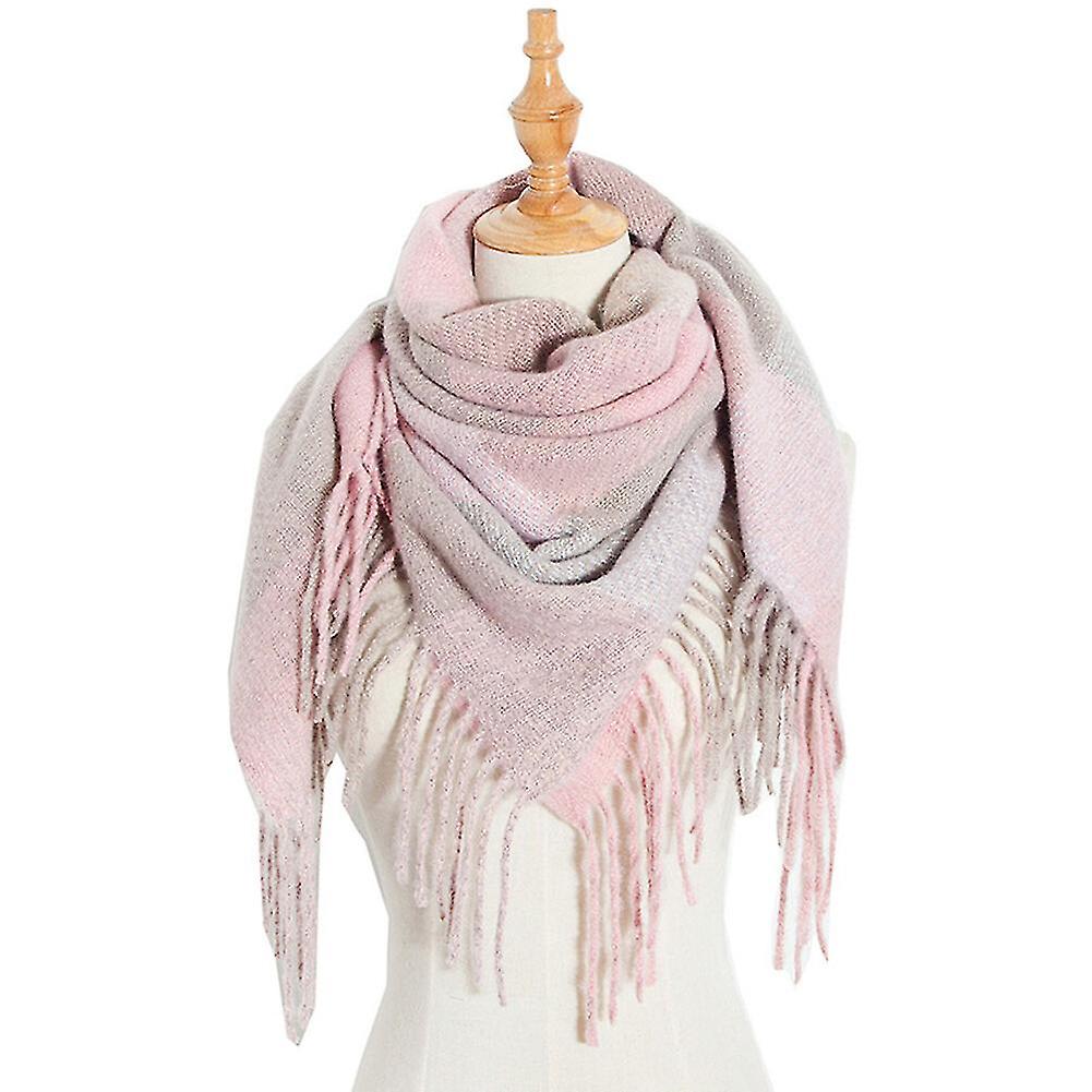 Women's Winter Large Scarves Check Wraps