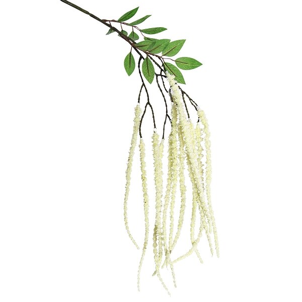 Set of 4 Cream Artificial Hanging Amaranthus Flower Stem Spray 37.5in