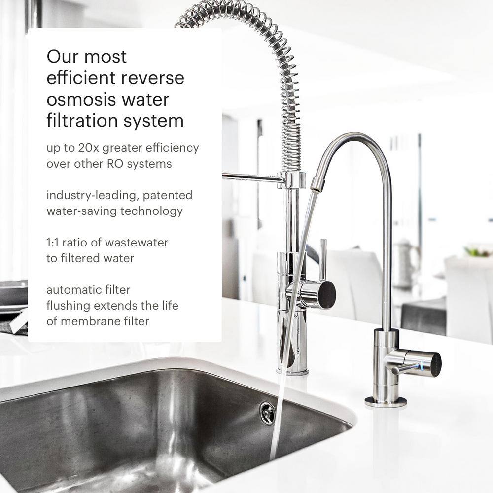 Brondell Capella Reverse Osmosis Water Filtration System WQA Gold Seal Certified wEco-Friendly 1:1 Wastewater Ratio RC250