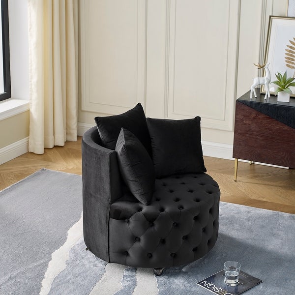 Modern Accent Sofa Chair， Modern Swivel Barrel Chair