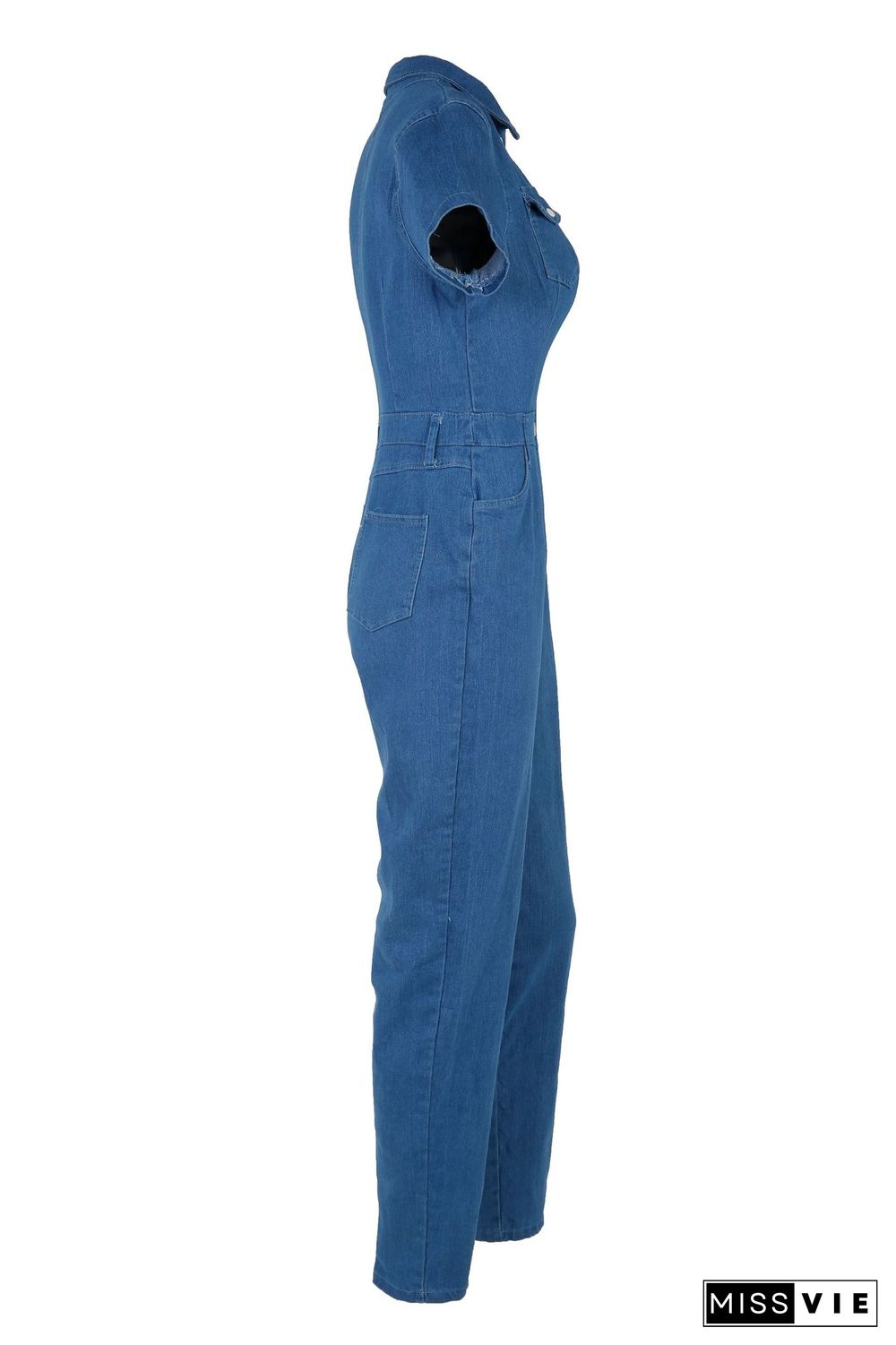 Fashionable Denim Skinny Casual Jumpsuit