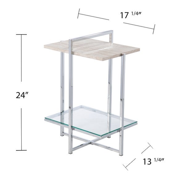 SEI Furniture Larwin Contemporary White Faux Wood Side Table