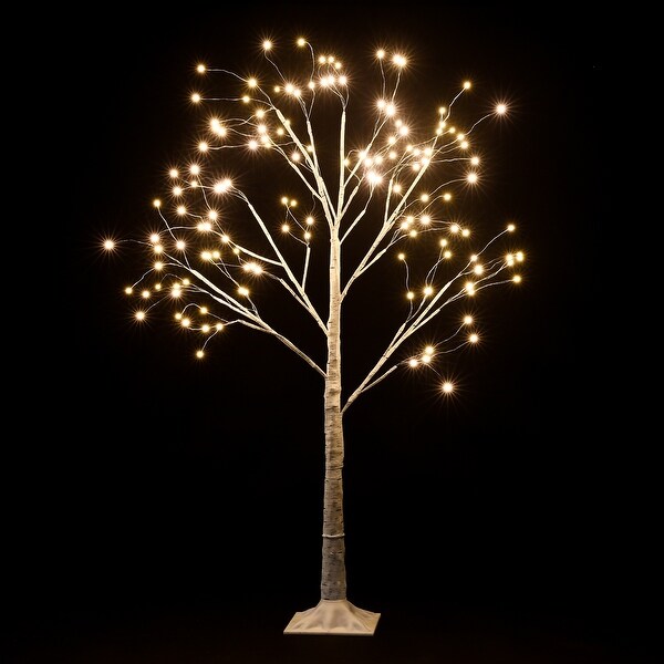 47.24 H Artificial White Blossom Birch Tree Holiday Decoration