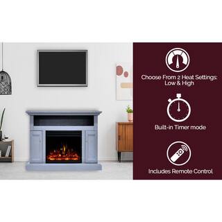 Cambridge Sorrento 47 in. Electric Fireplace Heater Mantel in Blue CAM5021-2SBLLG3