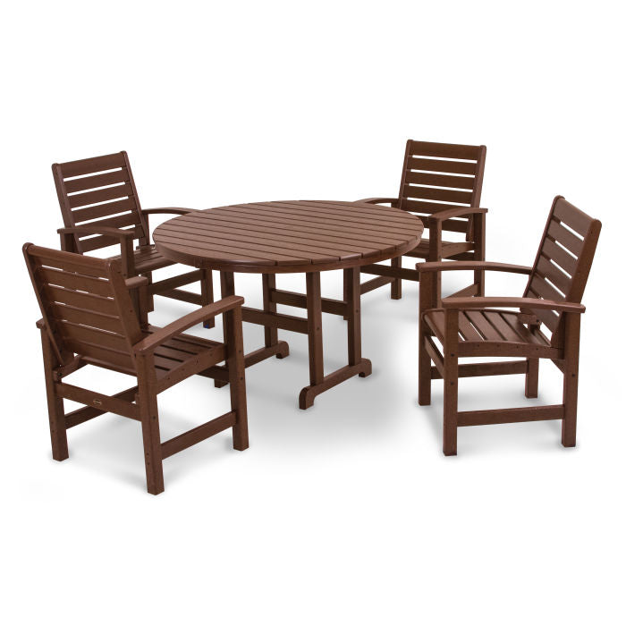 Polywood Signature 5-Piece Round Farmhouse Dining Set PWS152-1