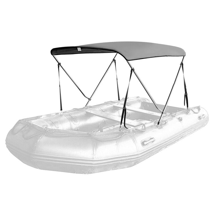 Seamander Bimini Top for Inflatable Boat，Rib Boat Cover with Mounting Hardware，Gray