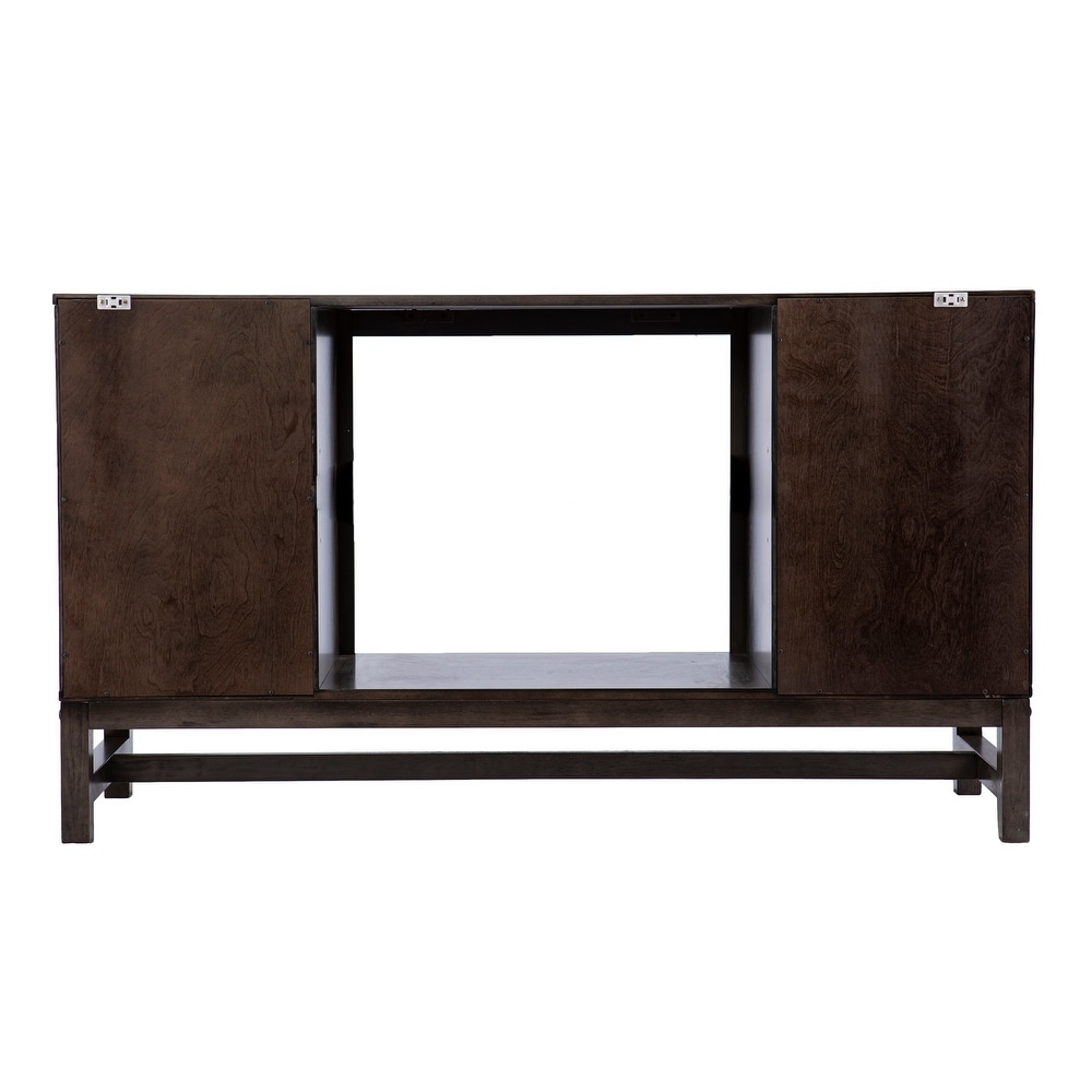 SEI Furniture Lanigan Contemporary Brown Wood Electric Fireplace