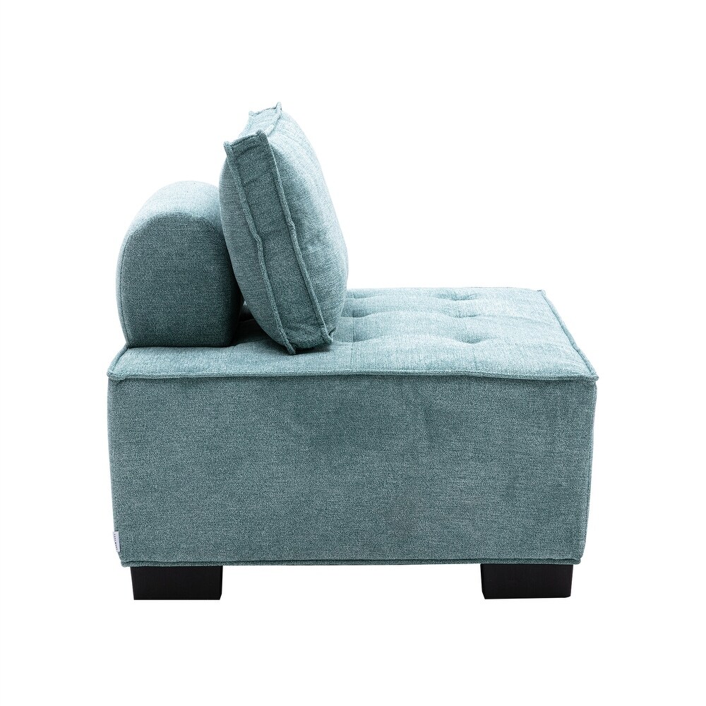 Accent Sofa Couches Living Room Sofa with Solid Wood Legs Teal