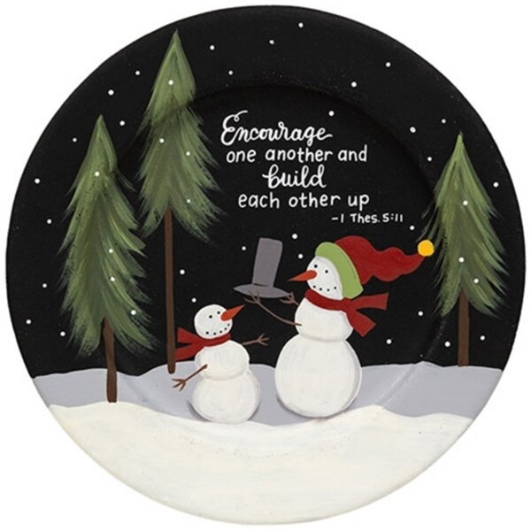 Encourage One Another Snowman Plate