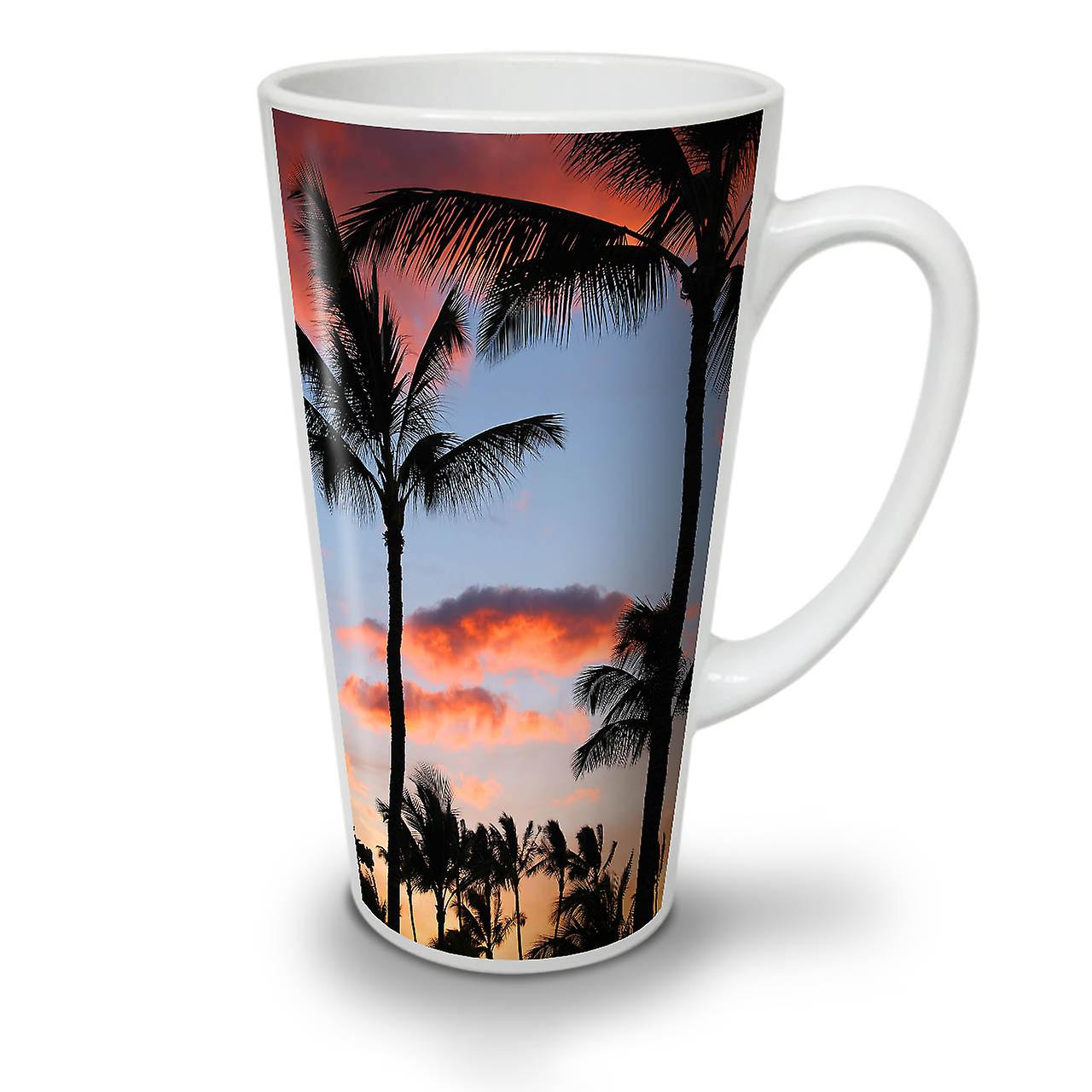 Red Sky Palm Sun NEW White Tea Coffee Ceramic Latte Mug 17 oz | Wellcoda