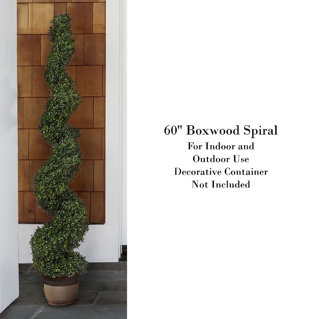 Nature Spring 5' Spiral Faux Boxwood Topiary Tree