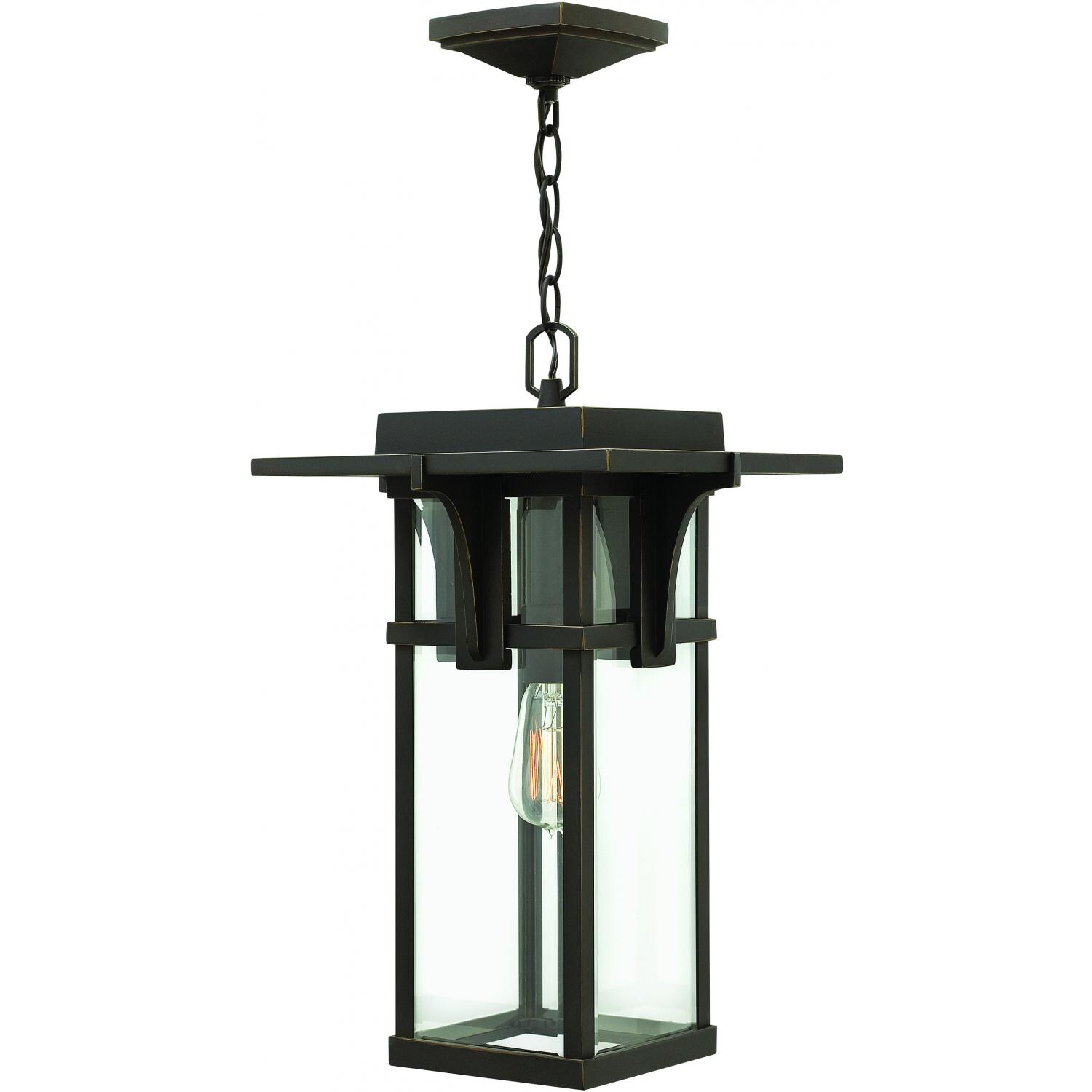 Hinkley Lighting Manhattan One Light 19-Inch Outdoor Hanging Lantern W/ Clear Glass