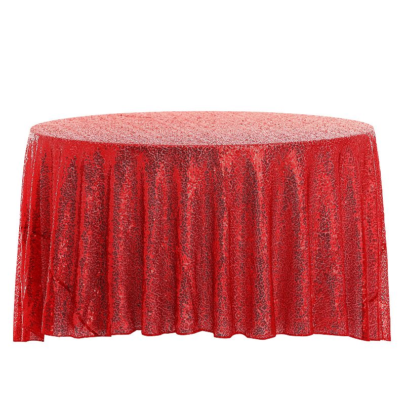 Polyester Sequin Dining Room Parties Dances Round Tablecloth 1 Pc， 47 X 47