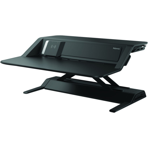 Fellowes Lotus DX Sit-Stand Workstation， 32.75w x 24.25d x 22.5h， Black (8080301)