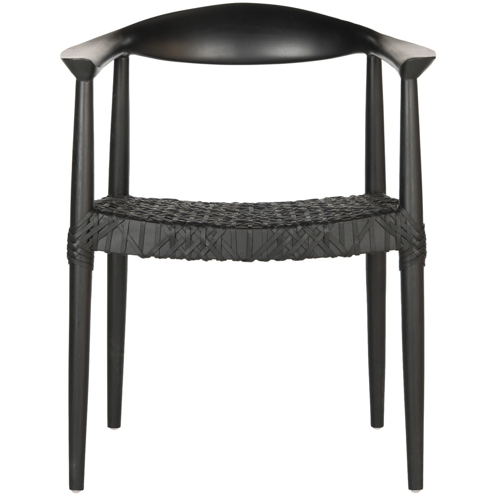 SAFAVIEH Bandelier Black Rural Woven Dining Arm Chair   24.8\