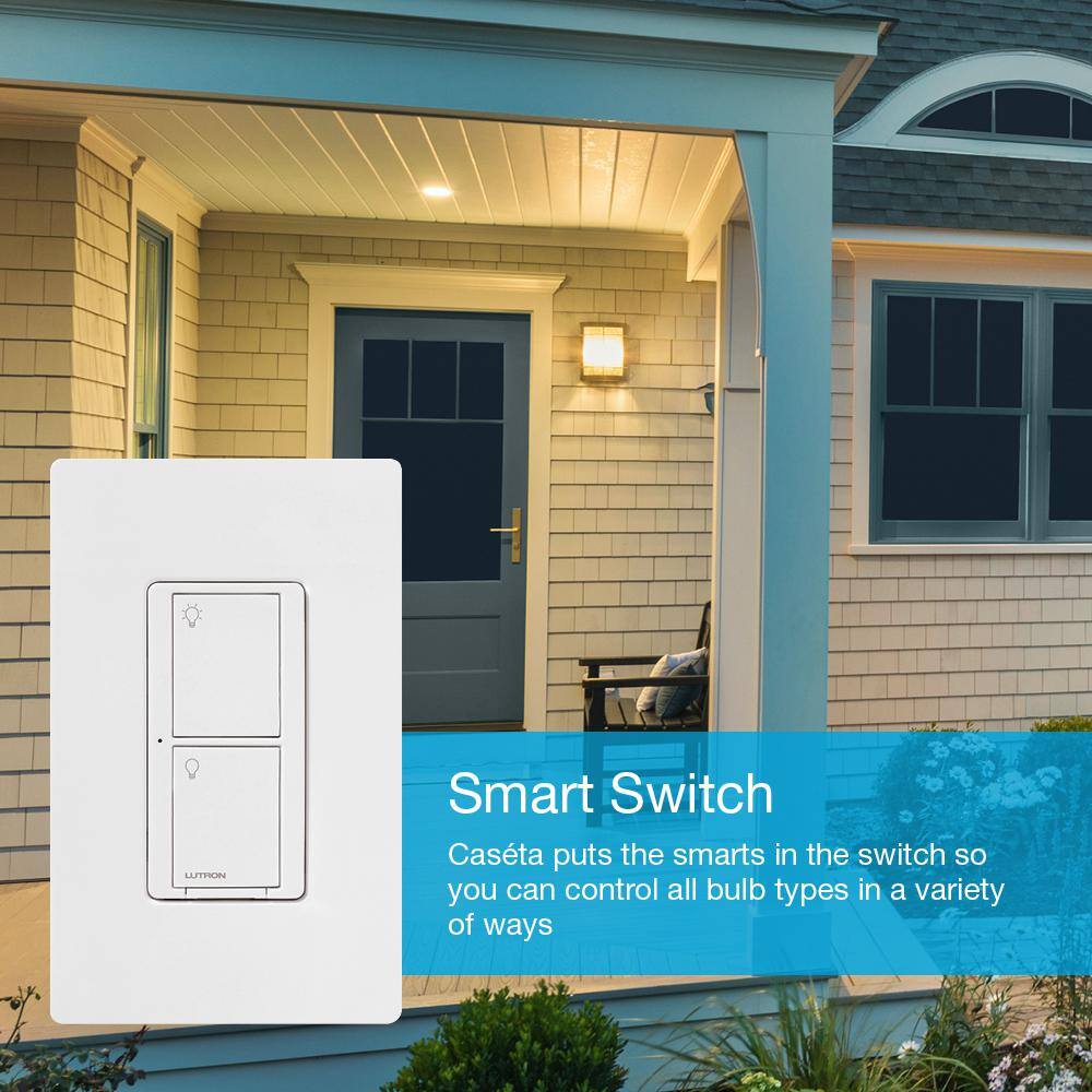 Lutron Caseta Smart Lighting Switch (2 Count) Starter Kit with Smart Hub Neutral Wire Required (CASETA-2SW-HD) CASETA-2SW-HD