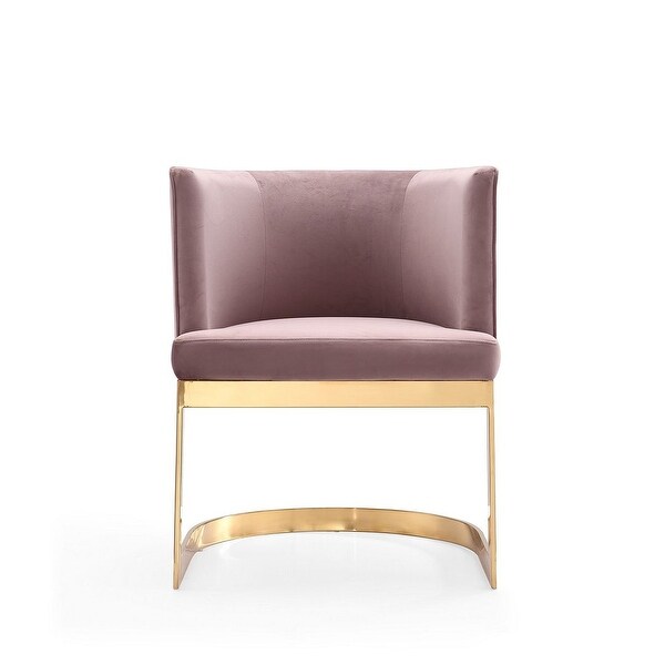 Aura Royal Blue and Polished Brass Velvet Dining Chair