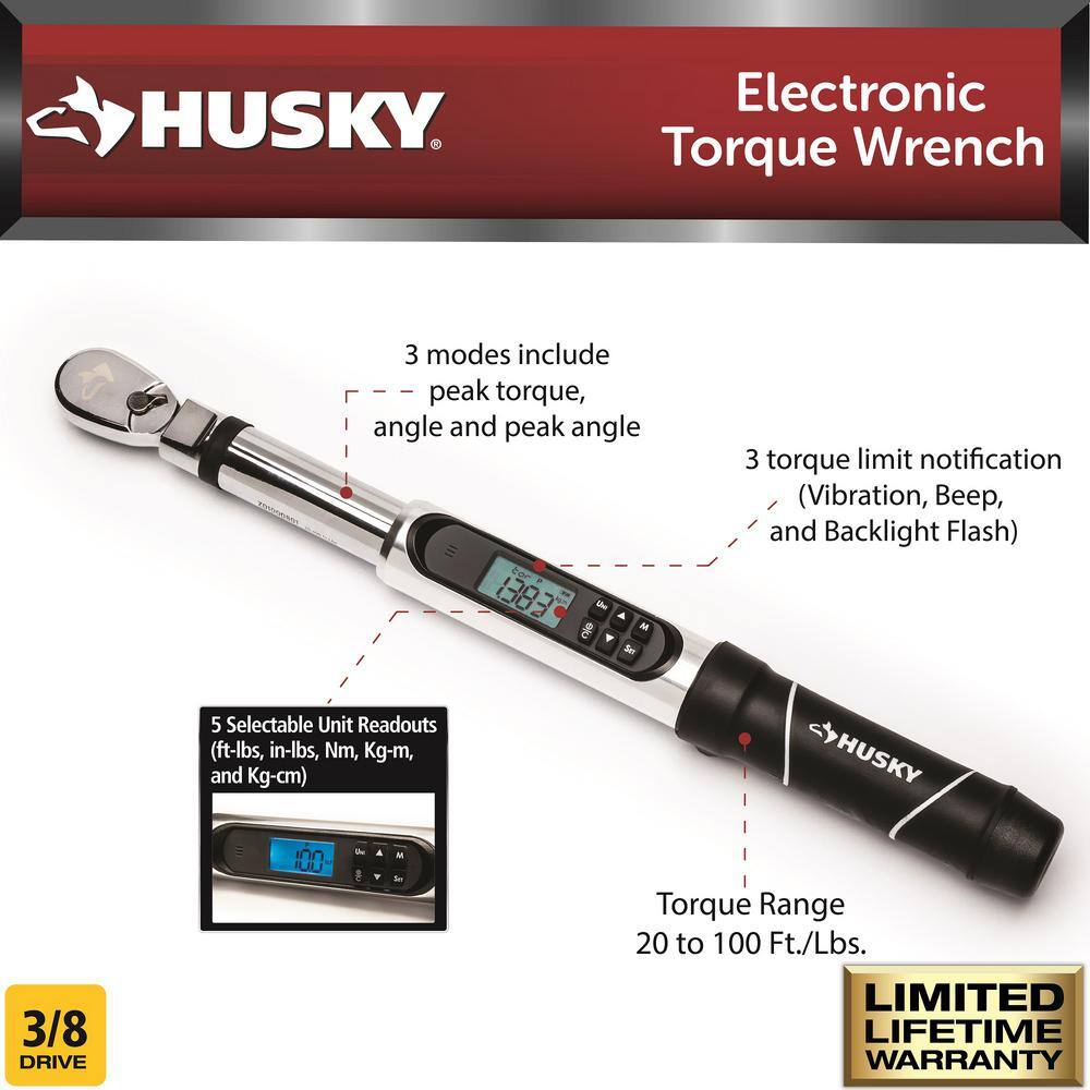 Husky 38 in. Drive Electronic Torque Wrench H3DETW