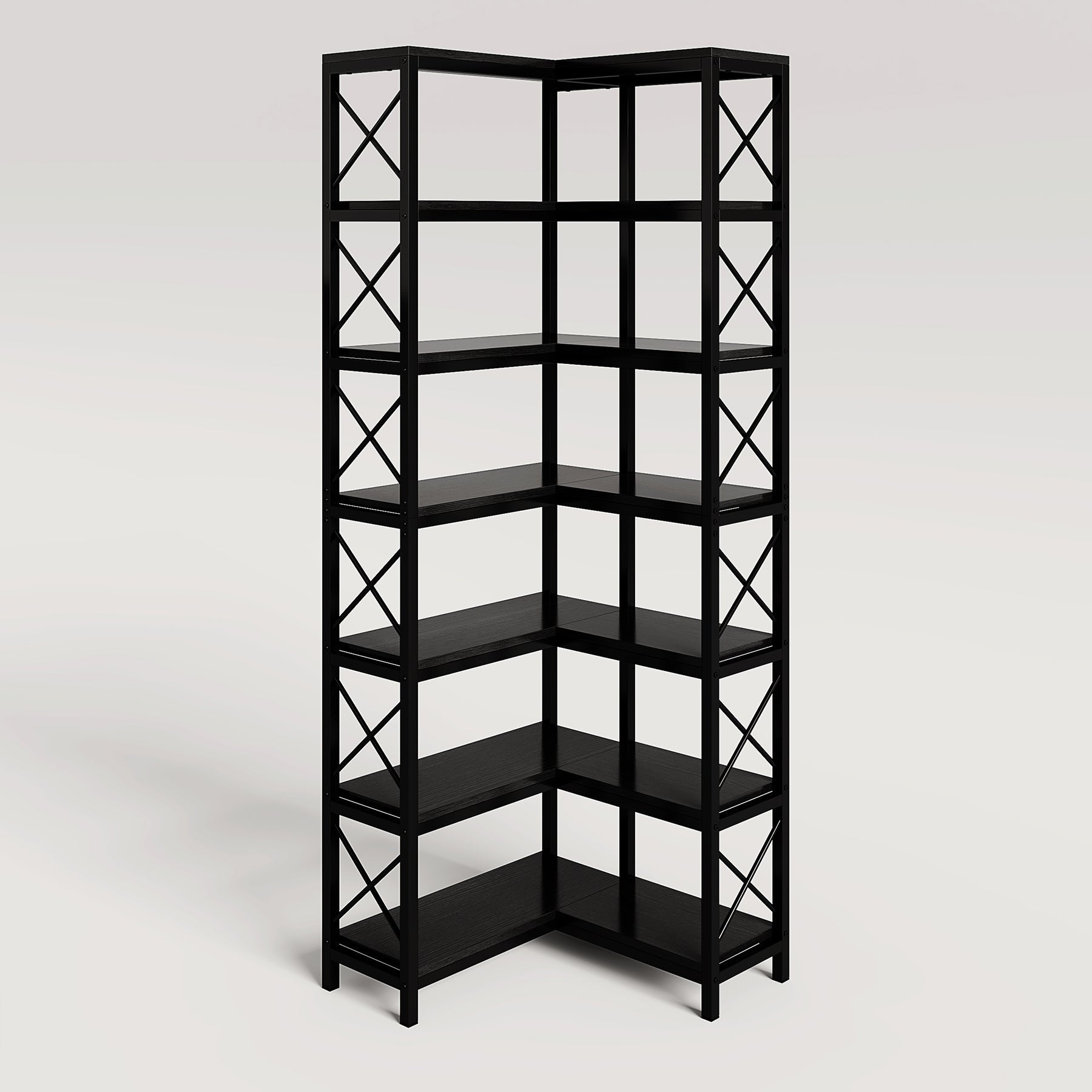 7-Tier Corner Bookshelf Corner Bookcase Storage Display Rack