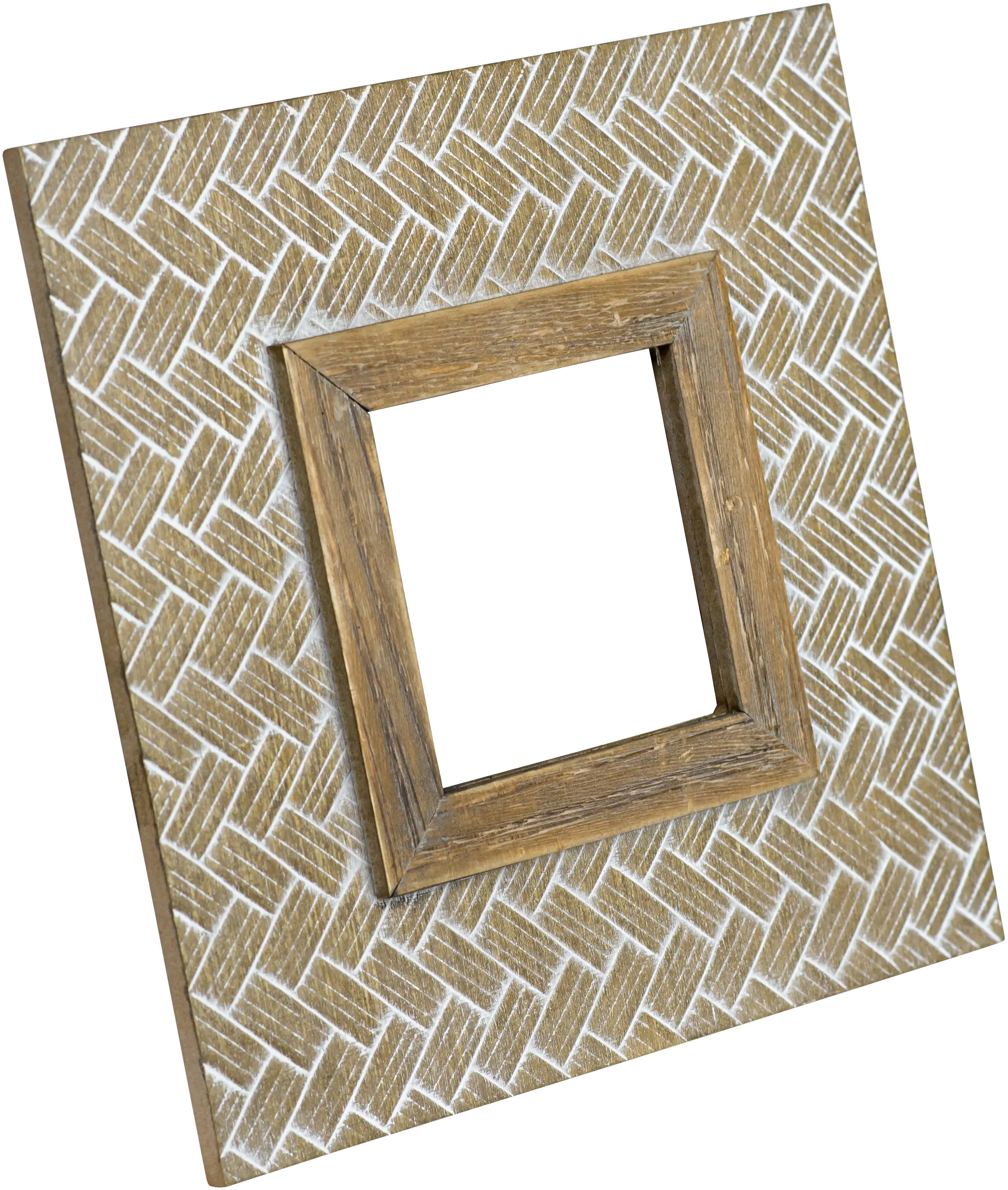 4x4 Square Whitewash Wooden Picture Frame