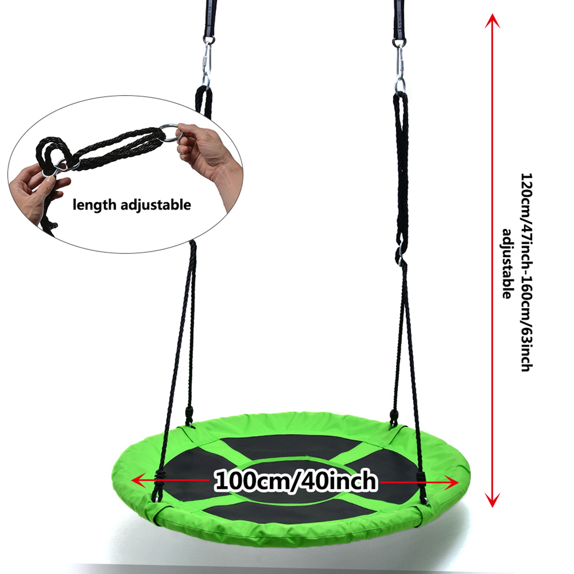 Detachable Swing Sets for Kids Playground Platform Saucer Swing Rope + 1Pair Hook