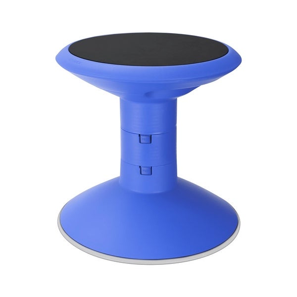 Backless Plastic Wiggle Stool， Adjustable 12-18 inch Seat Height， Blue