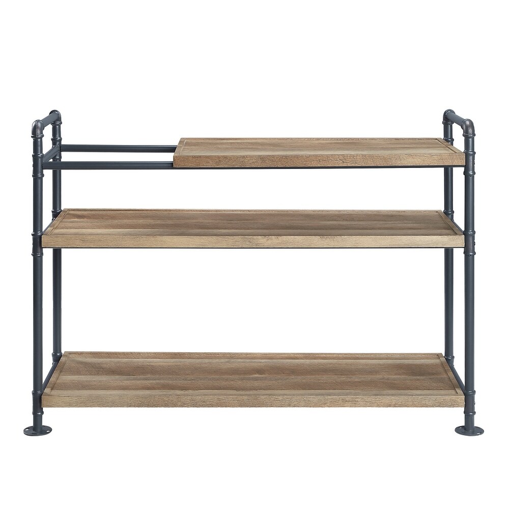 Bookshelf 3 Tier Industrial Bookcase Rustic Open Book Shelf  Standing Storage Small Bookshelf for Living Room Bedroom Kitchen