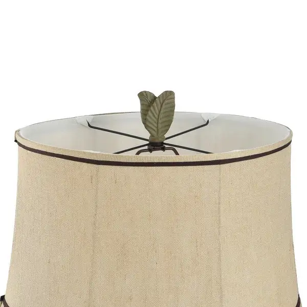 StyleCraft Islamadora Wentworth Bronze and Gray Table Lamp - Beige Softback Fabric Shade