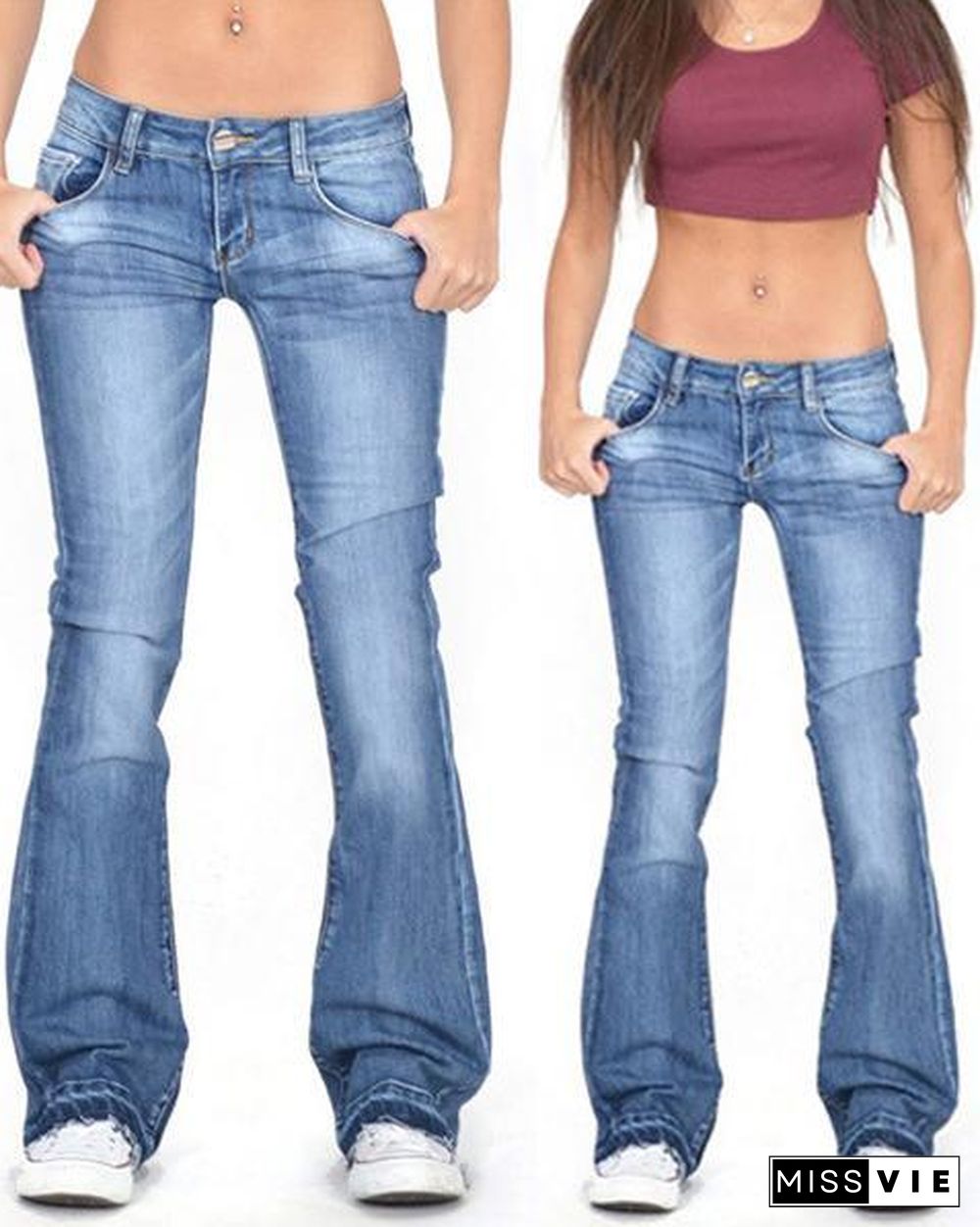 Women's Stretch Casual Denim Bottoms Jeans Pants