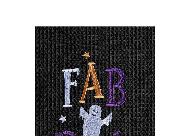 C amp f Home Fab boo lous Ghost Embroidered Cotton Halloween Waffle Weave Kitchen Towel