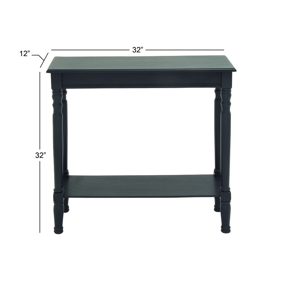 Black Wood Traditional Console Table   32 x 12 x 32